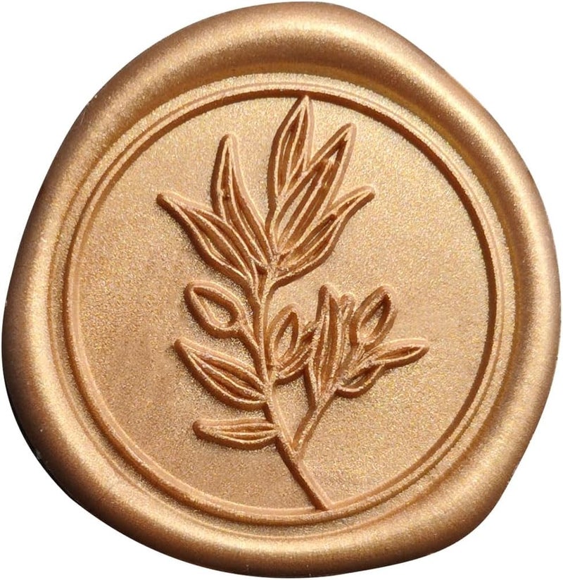 Pilloze 50 Pcs Antique Gold Wax Seal Stickers Self- Adhesive Wedding Invitation Seal Stickers, Perfect for Wedding Invitation, Envelopes Christmas Cards, Gift Wrapping, Good Adhesion and Easy to Use - Image 1